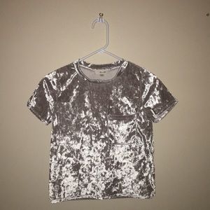 theoutfit velvet cropped shirt